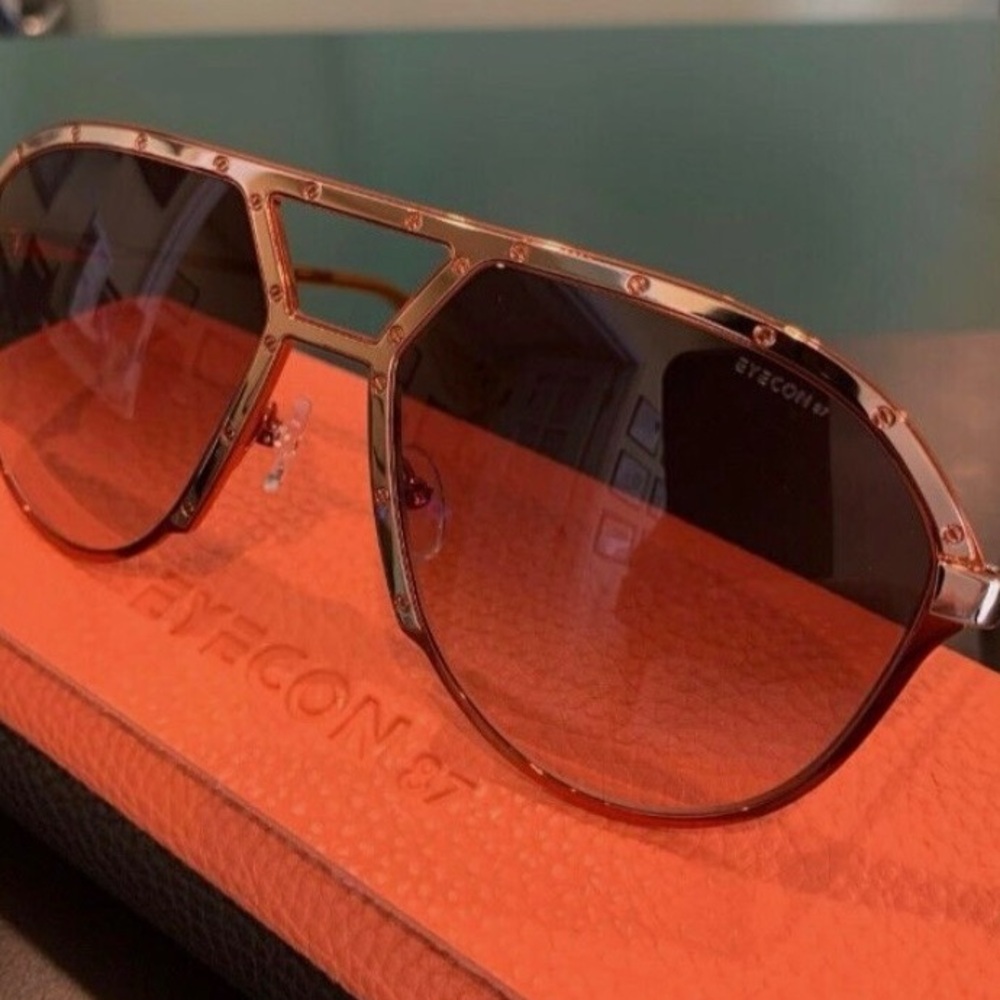 Eycon Aviator Sunglasses with Brown Lenses